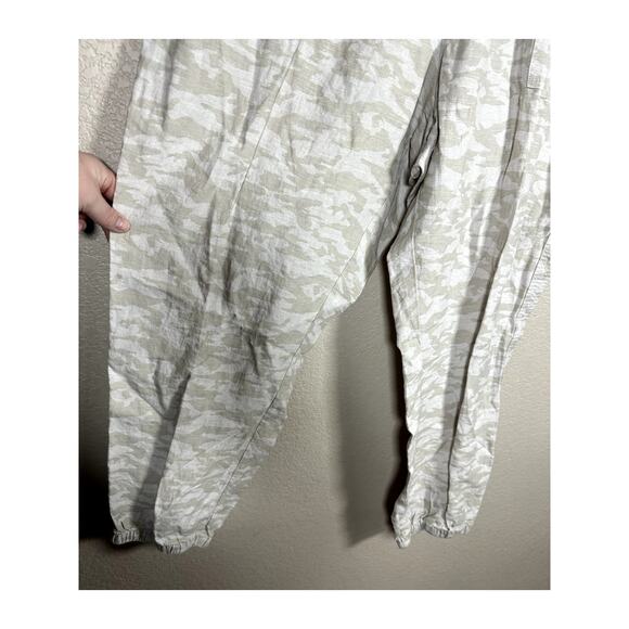 Athleta Joggers Cabo Tide Linen Jogger Pants Camo Neutral Tan Beige Size 22 NWT - Picture 4 of 9